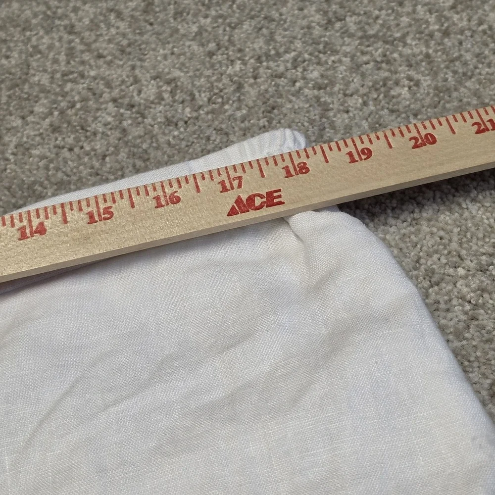 COS‎ White Linen Pants Womens US 14 Elastic Waist Wide Leg Summer Casual Beach